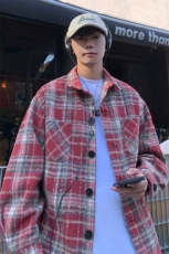 小香风百搭夹克外套拼色复古翻领宽松衬衫男C2166JR（加绒）特P48，男装夹克，电商A007