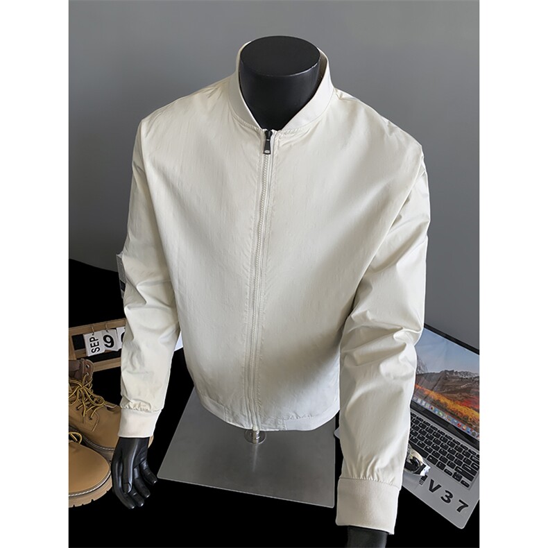 秋季男士夹克潮流飞行服纯色棒球领外套大码休闲A266-JK8020-P33图片