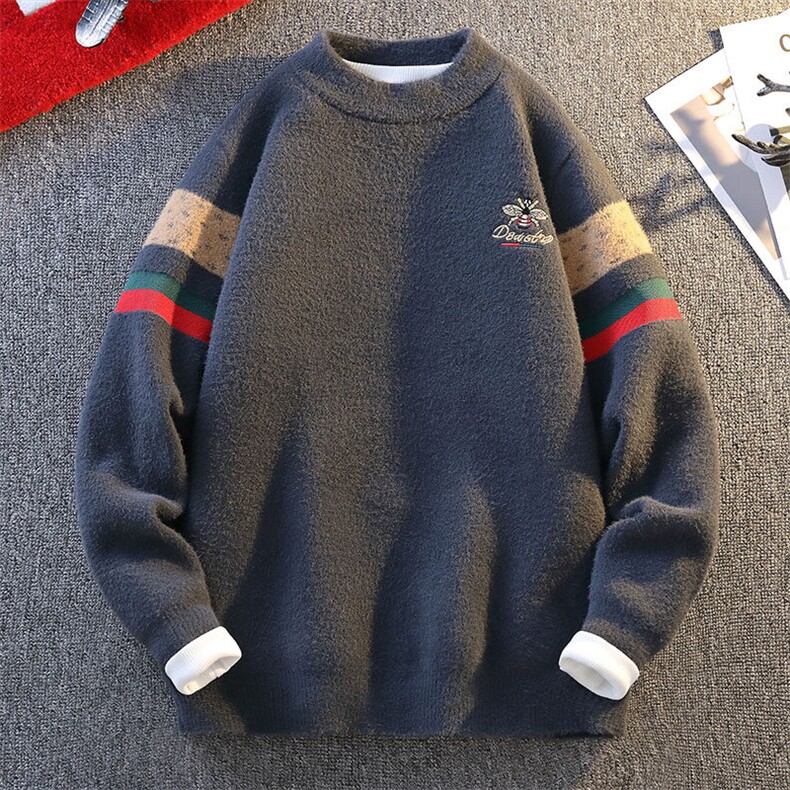 2024【新品】秋冬新款男士仿貂绒针织衫潮流百搭毛衣-M5151-P40,男装针织衫/毛衣,星座1105