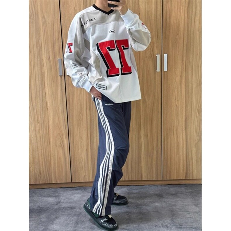 欧美街头赛车服卫衣潮牌酷帅冰球服美式套头外套WY5508特P38,女装短外套,星座908-1