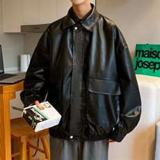 男秋季2023新款长袖皮衣夹克外套Q7703P75，男装夹克，星座1116-2
