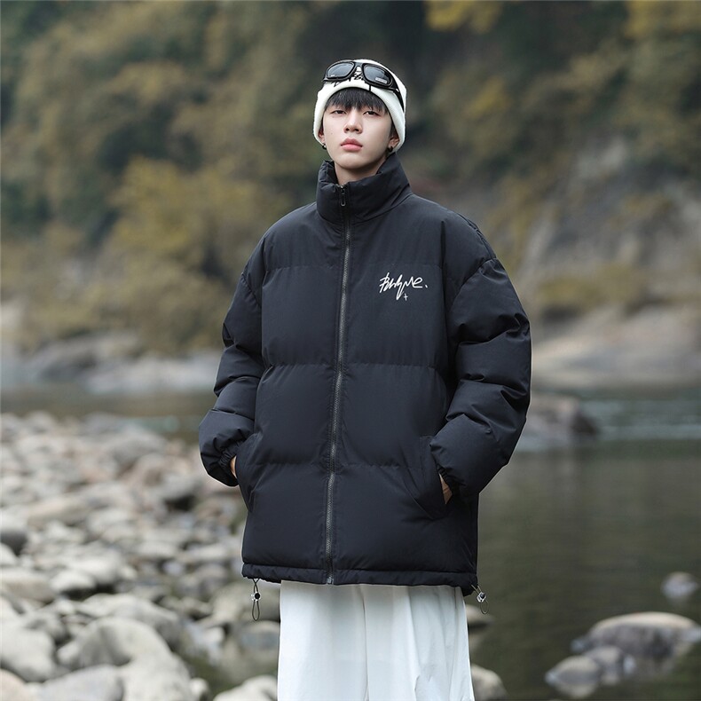 山系港风创意字母印花时尚立领休闲棉服A247-MY2099特批60控99,男装棉衣,电商A247