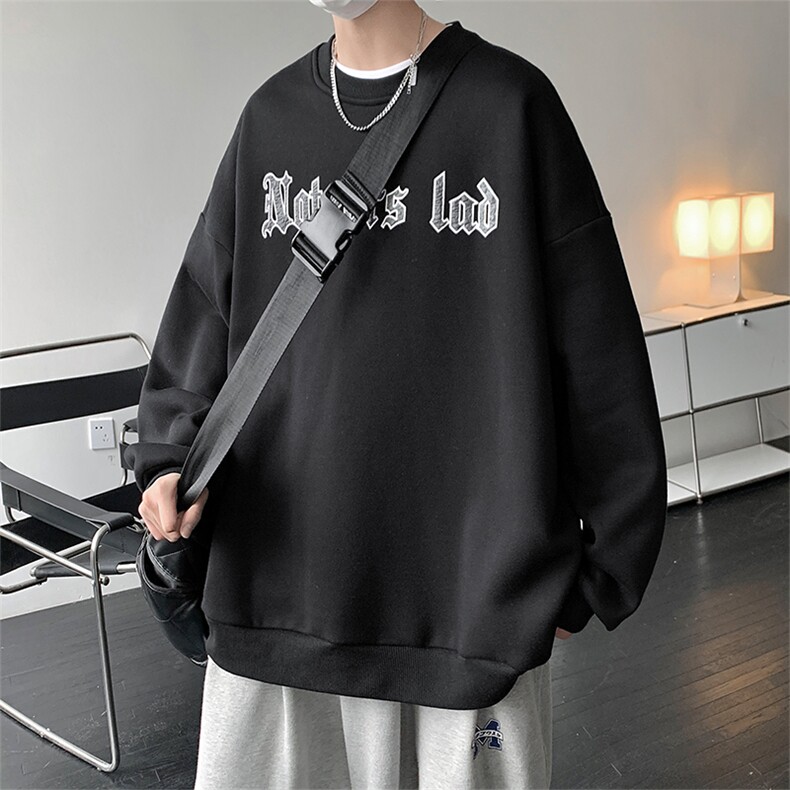2023春新款港风立体发泡印花oversize圆领套头卫衣23093-P55控85,男装卫衣,星座914-3