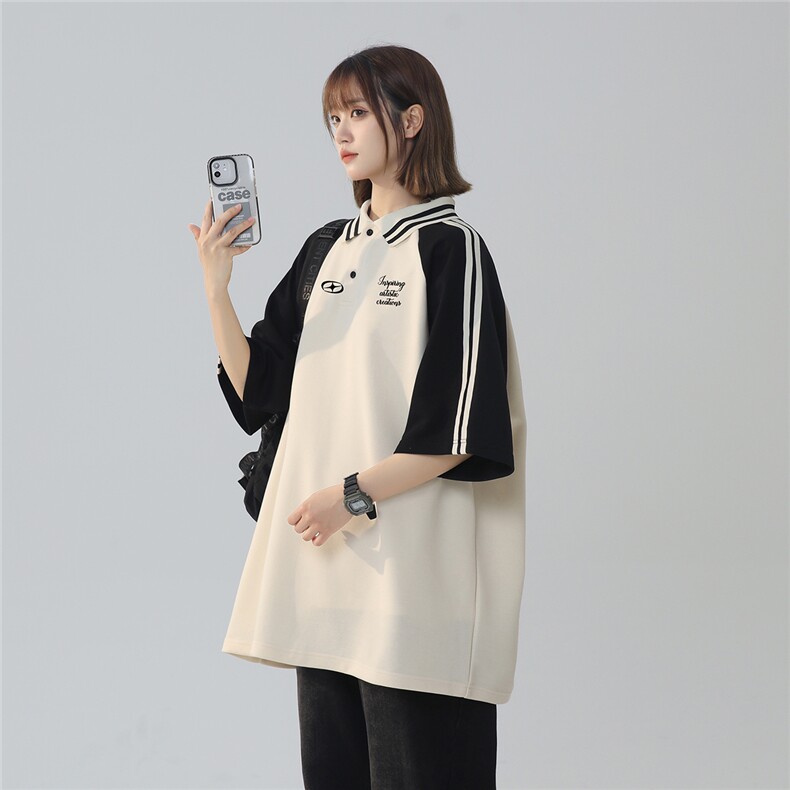 2025夏季新款 拼色学院风短袖polo杉T恤T1040/P45控59-70棉30涤图片