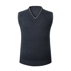 外贸秋冬季新款男士V领无袖马甲中年休闲纯色针织衫百搭保暖上衣，男装背心/马甲，星座306A
