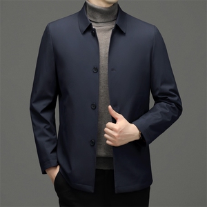 男士翻领可脱卸内胆羽绒服冬季新款加厚保暖爸爸上衣中年男装外套图片