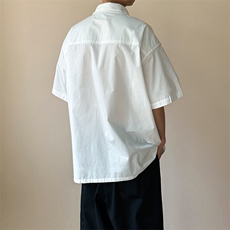 现货-夏季线条衬衫男宽松青少年时尚潮牌短袖衬衣-AC23005-P50，男装T恤，电商A351