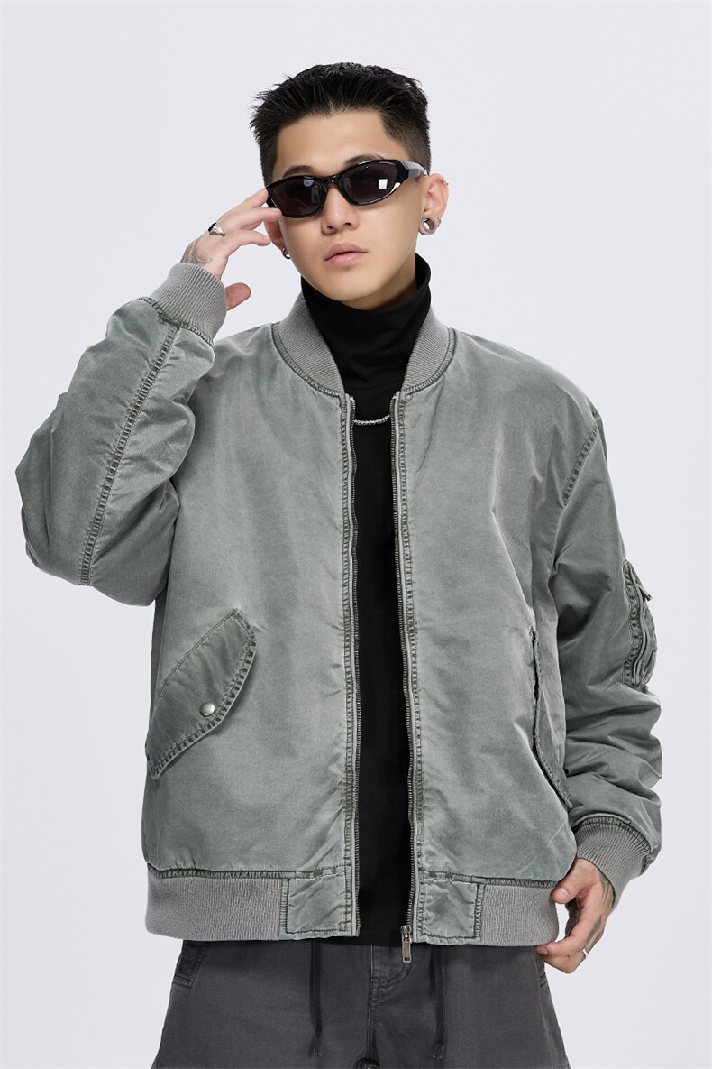 美式复古棉衣外套冬季棒球领潮牌夹克飞行服A436-982-P135168,男装夹克,电商A436