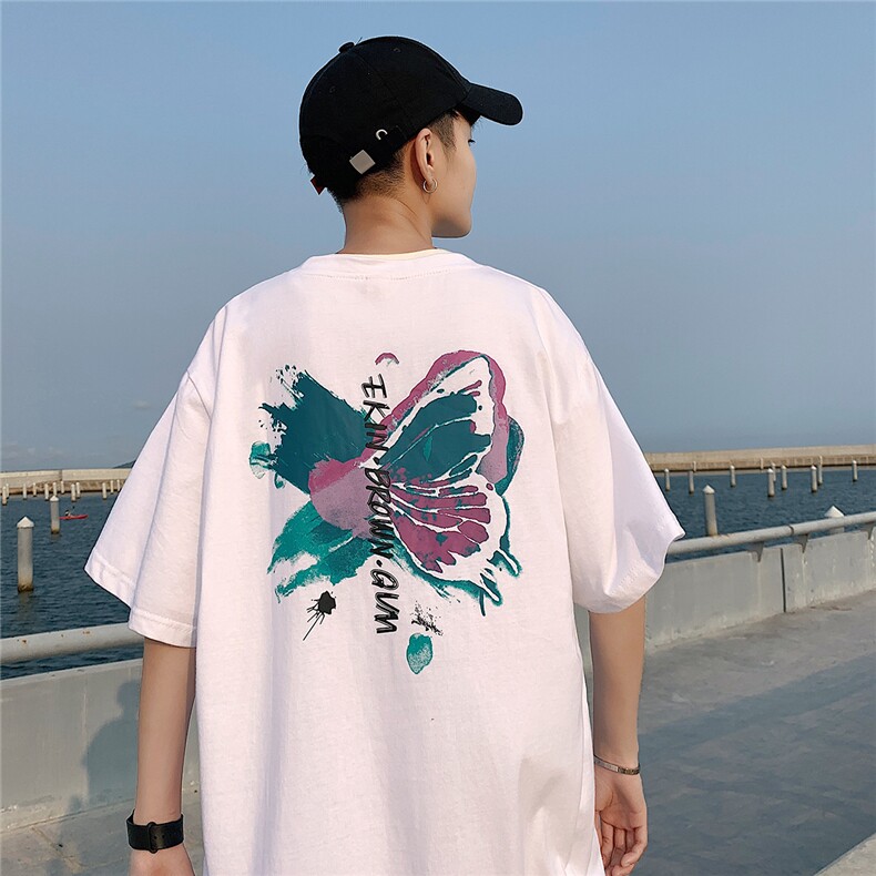 图案已注册港风日系休闲情侣潮大码风短袖T恤DT746F25控39，男装T恤，星座227-7