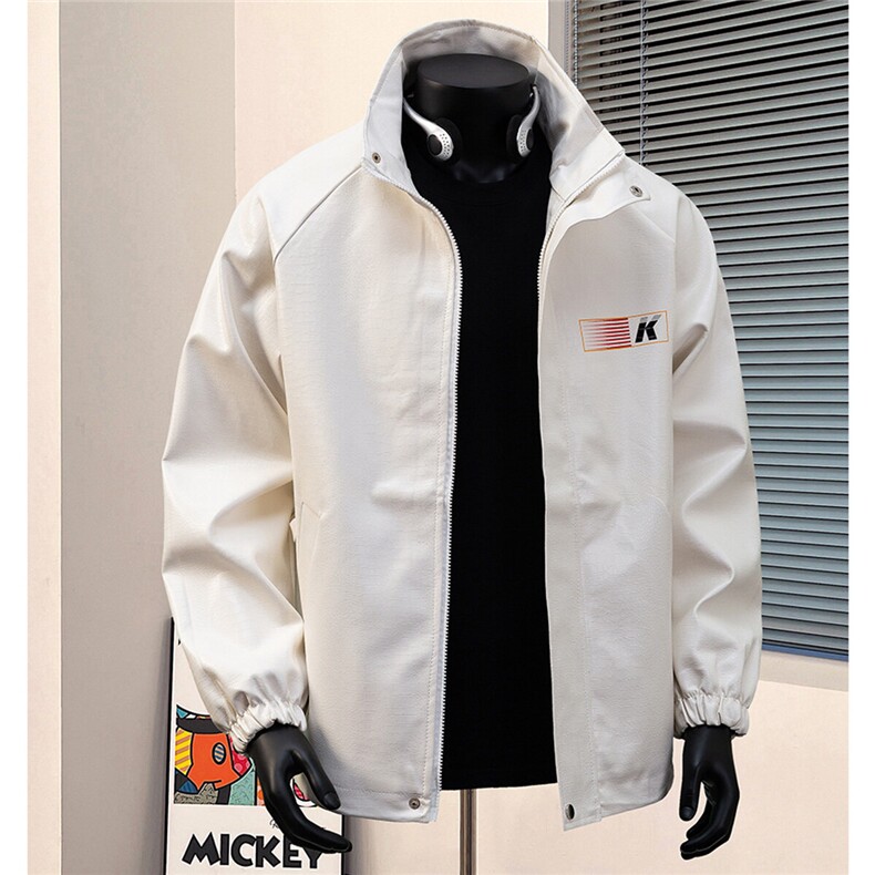 1港风鳄鱼纹面料条纹印花图案大码M-5XL夹克JK77742P85控118，男装夹克，星座226-2