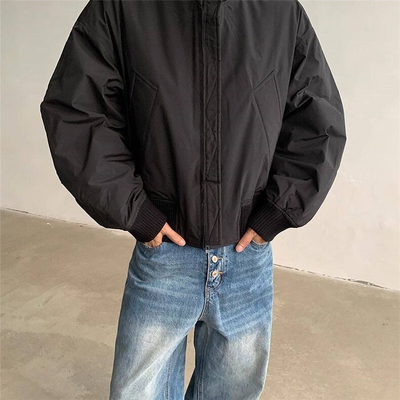 小众设计感立领棉衣外套男款秋冬美式飞行员夹克廓形棒球服棉衣,男装夹克,星座506A