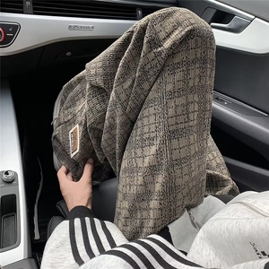 裤子男秋季新款美式复古慵懒风垂感休闲宽松直筒裤CA653图片