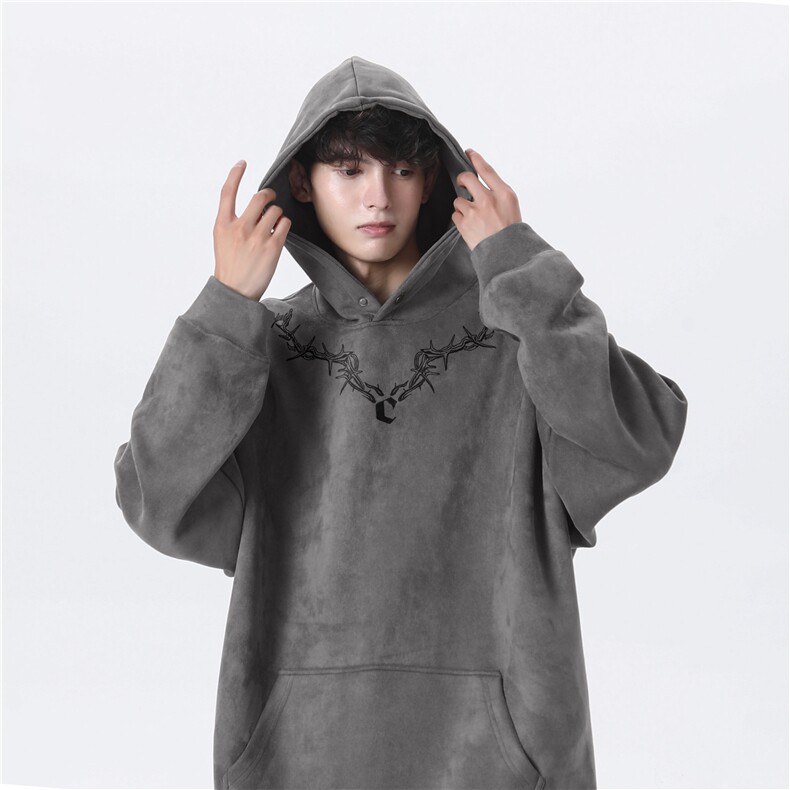 抖音品质秋季新款美式潮流印花麂皮绒连帽卫衣wljp200-特45控79,男装卫衣,星座605(原A050)
