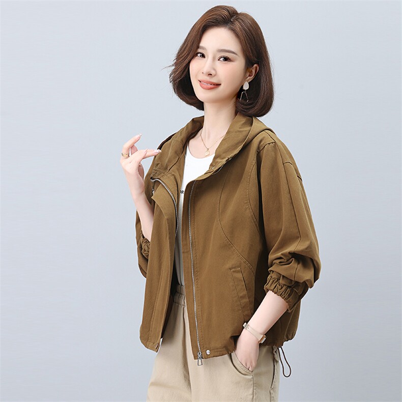 春季新款女装时尚风衣外套修身显瘦百搭气质款，女装风衣，悦见她