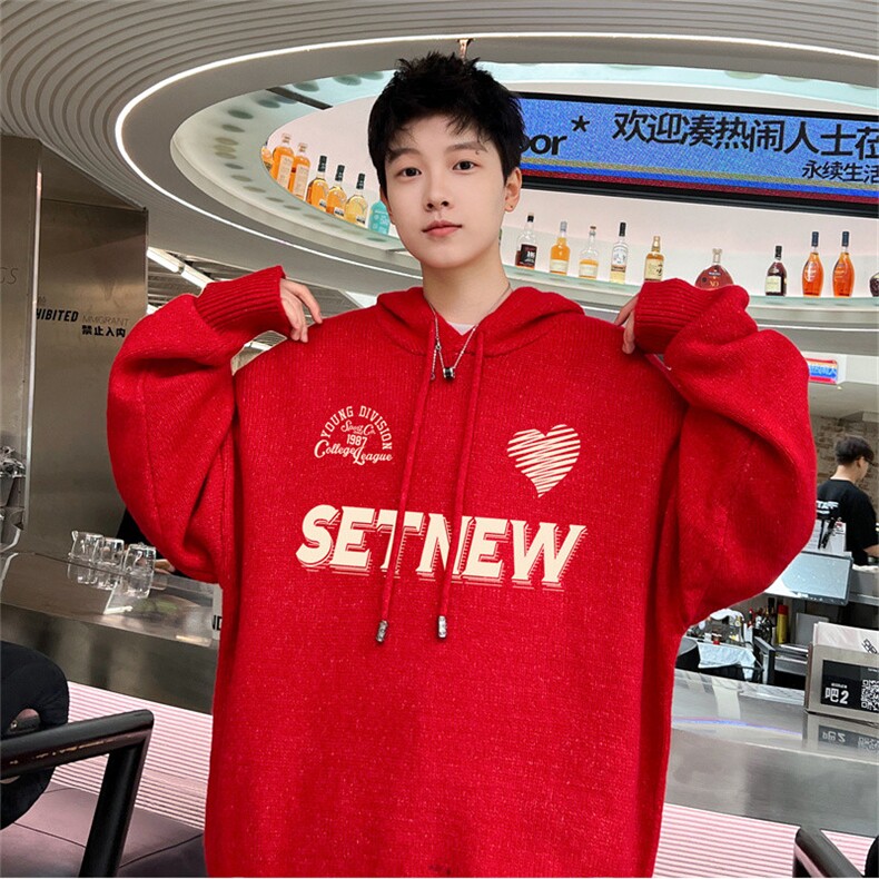特P55控98品质秋冬季连帽毛衣男复古慵懒风针织衫毛衣外套MYL235,男装针织衫/毛衣,电商B370