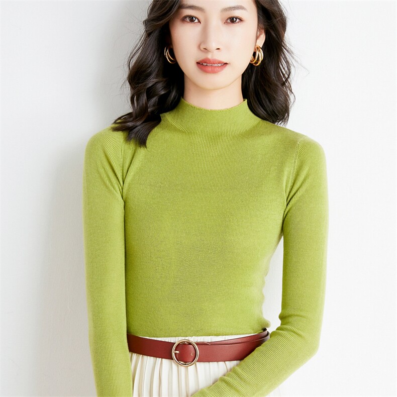 秋冬季新款半高领毛衣女长袖宽松显瘦百搭针织毛衣上衣,针织衫/毛衣,贵皇网供仓
