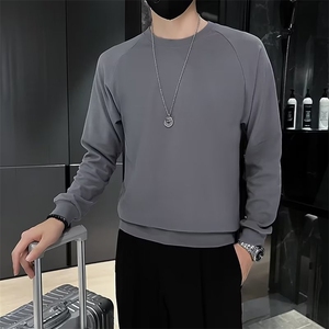精神小伙双面绒打底衫男秋冬季长袖T恤休闲圆领德绒体恤上衣T2399图片