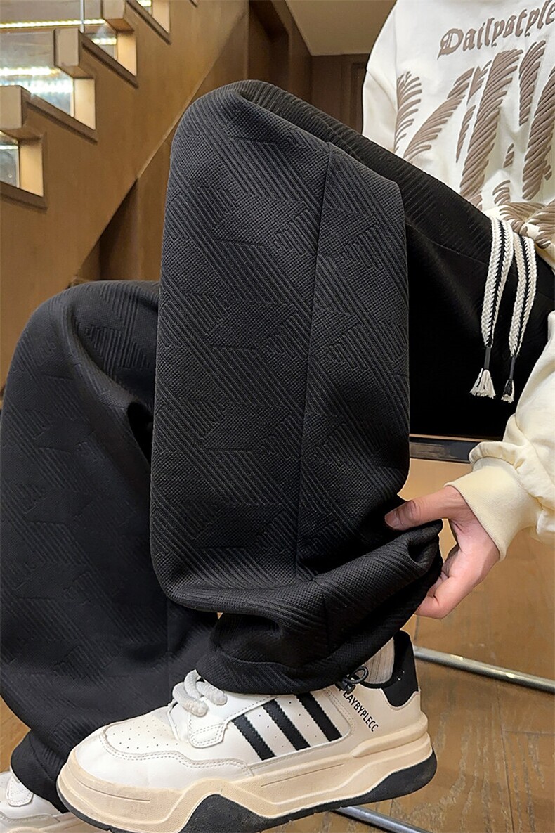 特批P35无差价2025潮流复古纹理感肌理感休闲裤男宽松阔腿裤K5650,男装休闲裤,电商A001