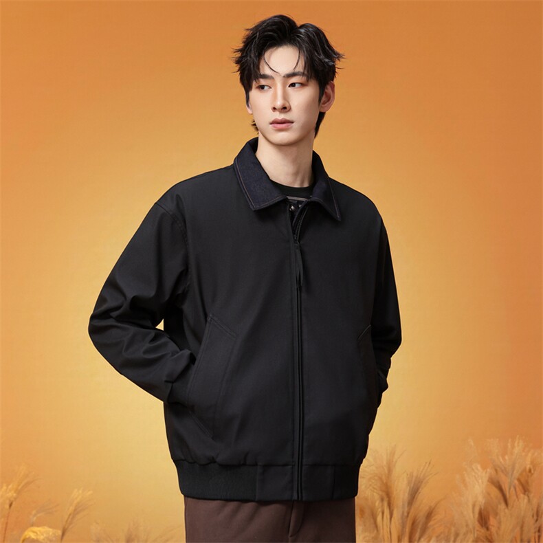 复古牛仔领拼接夹克男2026宽松休闲工装风外套XZ309JK8631P83,男装夹克,星座309（原A406）