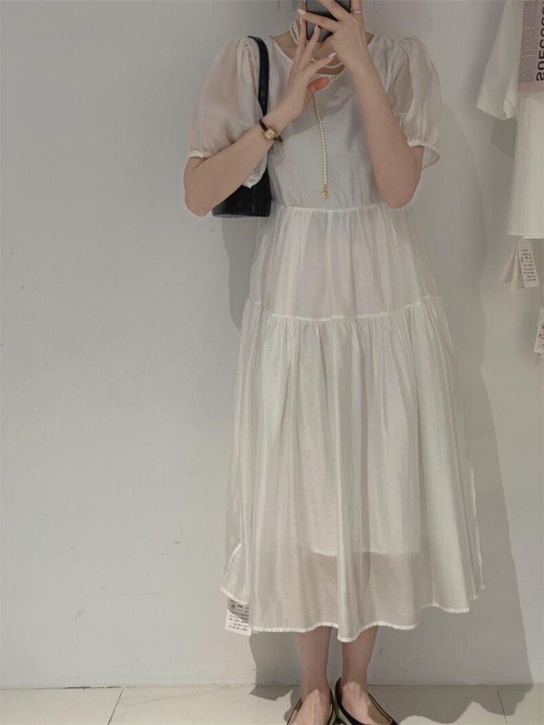 后背系带连衣裙，女装连衣裙，驿谷