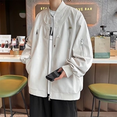 皮衣外套男秋季新款飞行员夹克青少年痞帅机能机车服男款J351，男装夹克，星座1116A-1（原606A）
