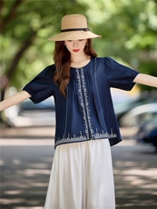 阔腿裤套装女2025夏季新款巨好看的新中式国风休闲减龄显瘦两件套，女装套装/套裙，微微衣阁