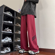 休闲裤男秋冬新款港风宽松美式休闲阔腿裤学生运动裤K6688-P48，男装休闲裤，星座214-3