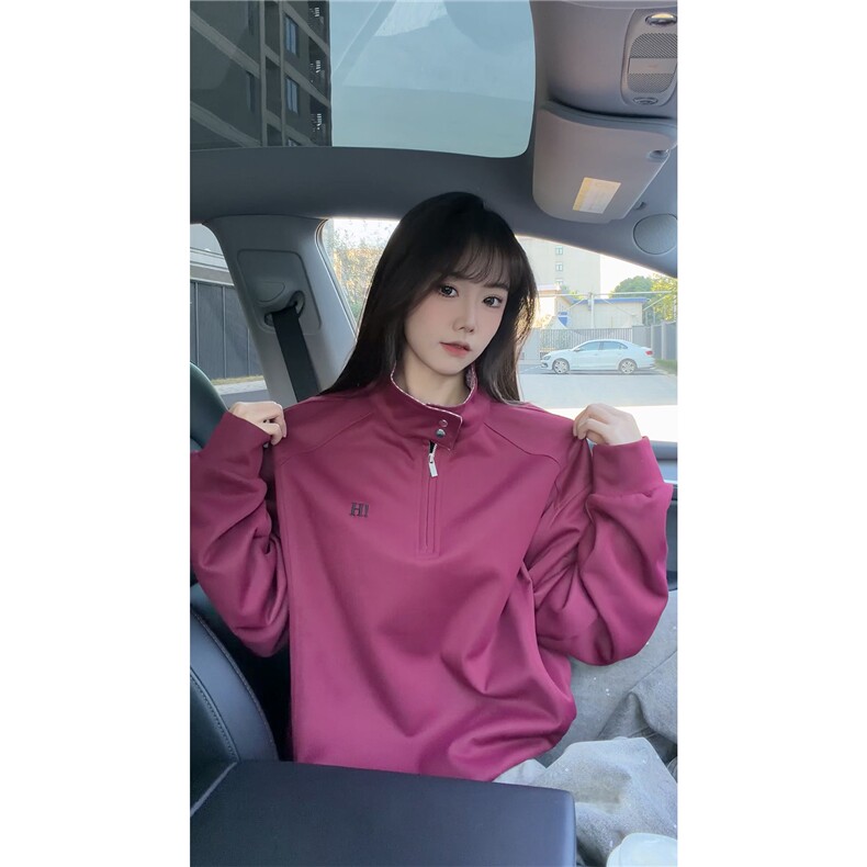 秋冬男士美式半拉链立领运动卫衣男女潮牌秋季情侣外套Polo衫p55，男装Polo衫，电商B319