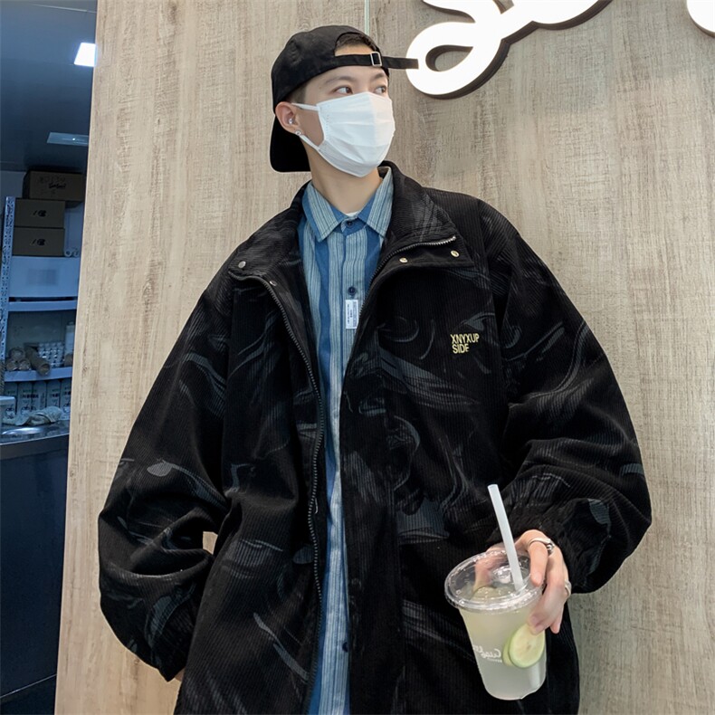 高级感灯芯绒外套男春秋冬季港风潮牌痞帅夹克宽松上衣JK0613-P63图片