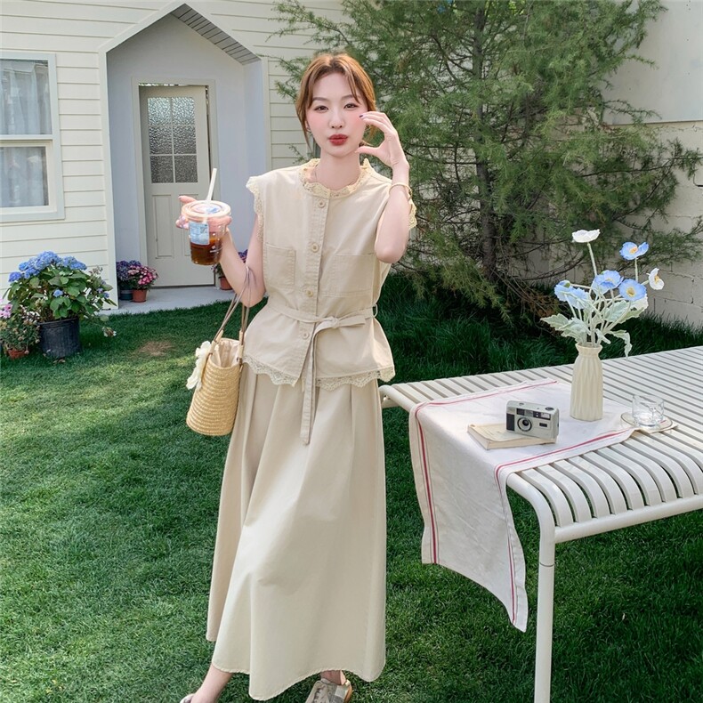 独特绝美套装裙女盐系轻熟两件套气质韩版高级感长裙2025超火夏季,女装套装/套裙,浙宝203