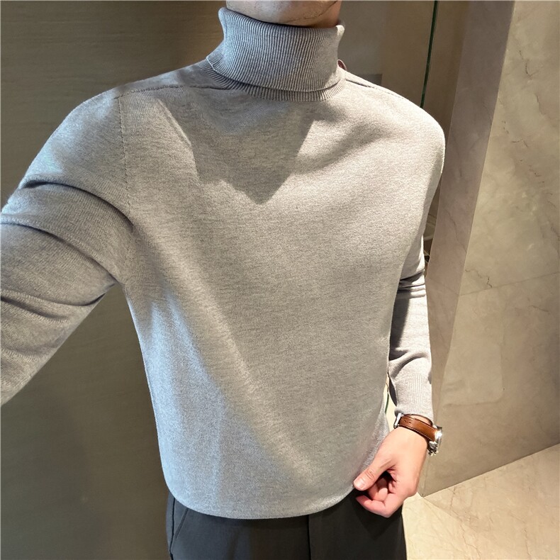 一线成衣无痕针织~软暖抗造百搭小心机~可翻高领毛衣男M9925-P57,男装针织衫/毛衣,电商A213