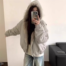 【有货】D6153-P108美式短款毛领棉衣棉服男女冬季加厚情侣外套，男装棉衣，星座603-2