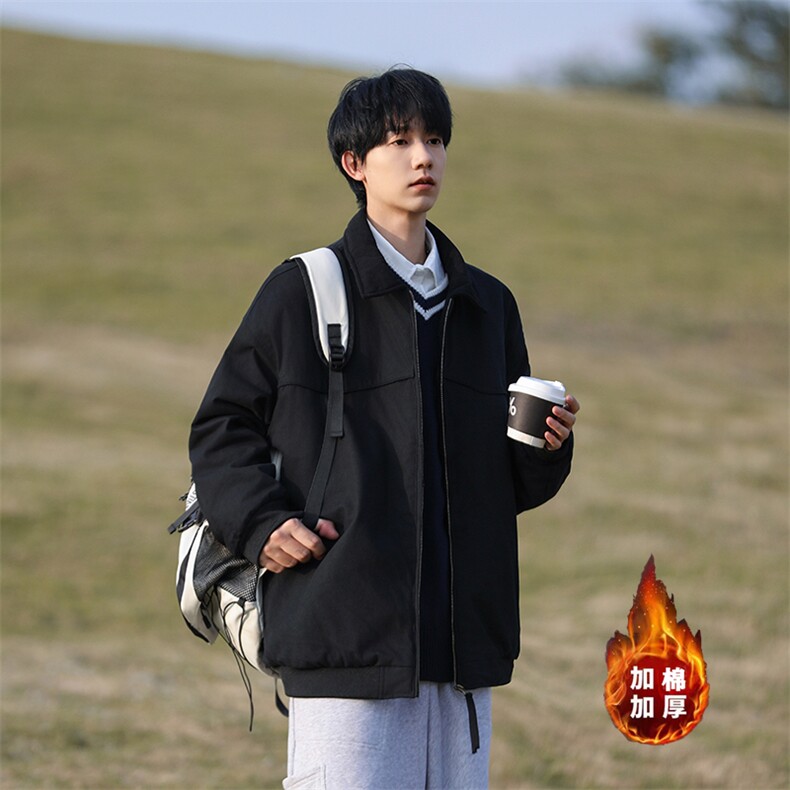 纯棉面料美式夹克冬季宽松翻领棉衣男109-1-M182-P88，男装夹克，星座109-1