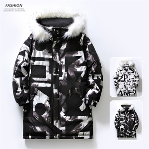 白底平铺冬季新款90%白鸭绒毛领连帽羽绒服男XZ109-Y1258-P248图片
