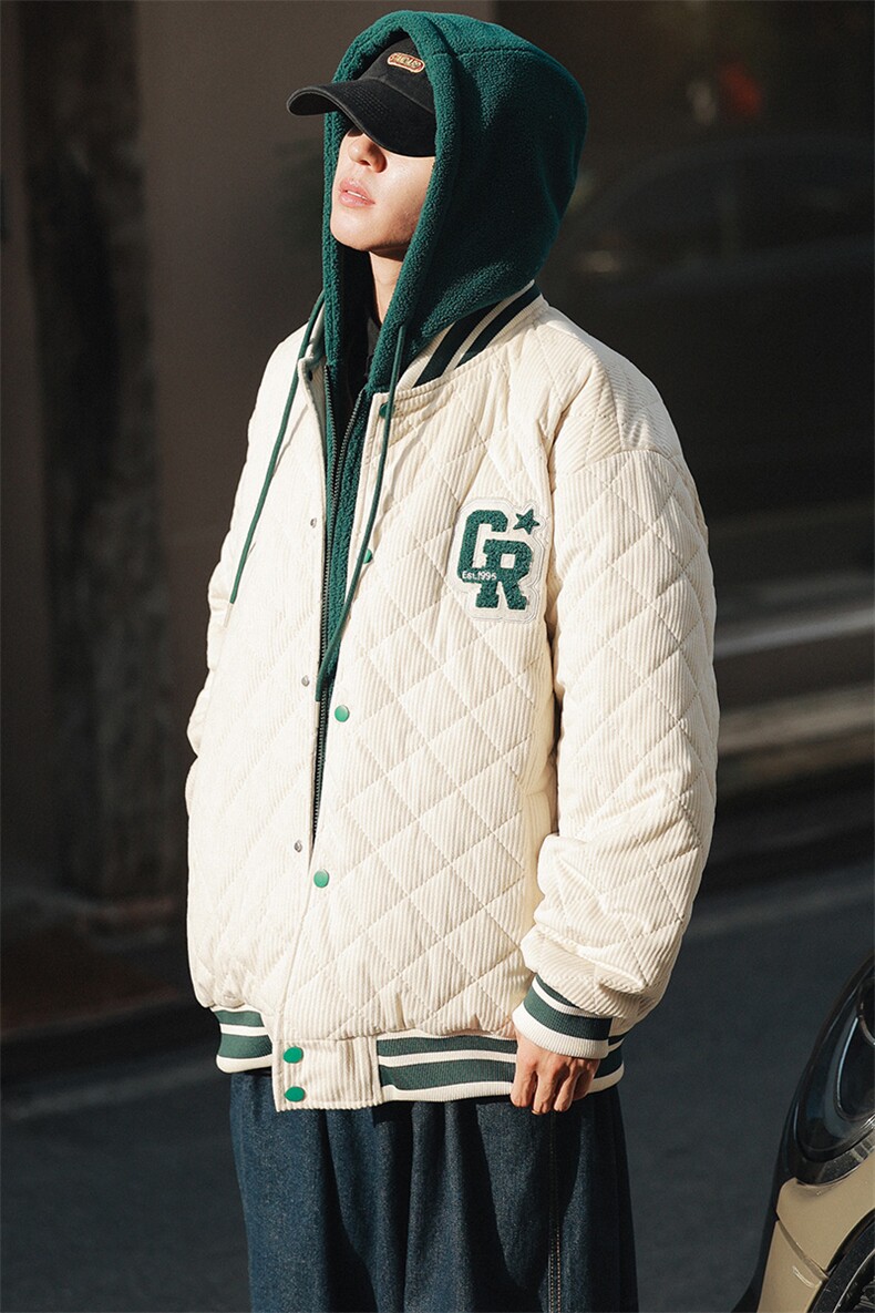冬款青少年时尚毛巾绣棉服假两件连帽外套男士8135-P140控价178,男装棉衣,电商A441-1