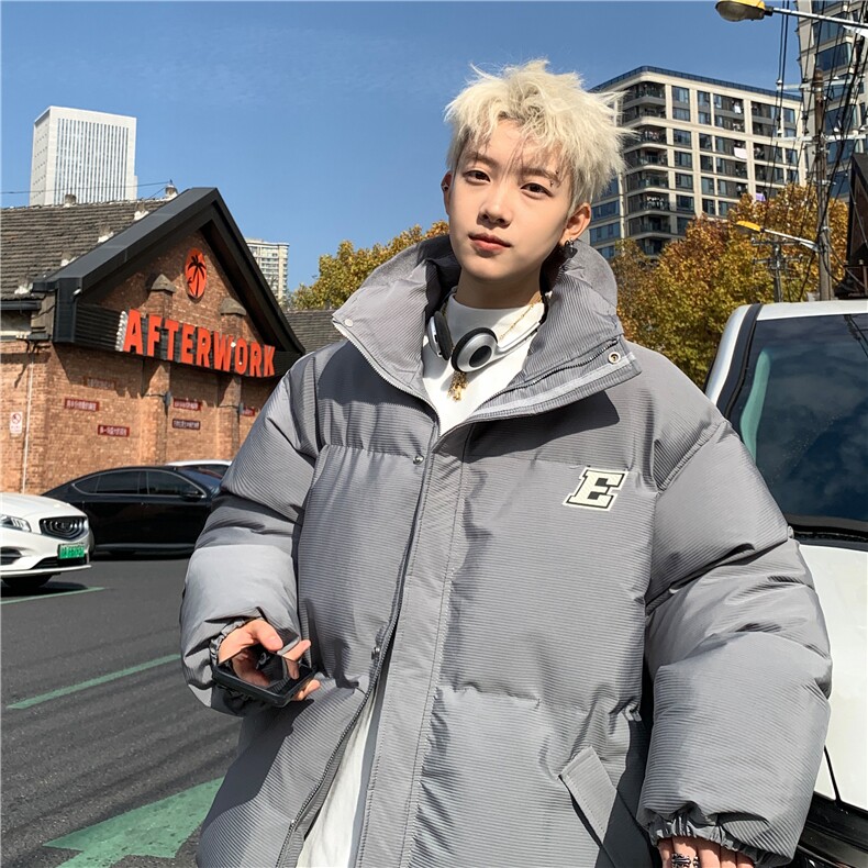 冬新款机理感暗条纹立领棉衣加厚棉袄MY237-P105控148抖音控168,男装棉衣,电商B370