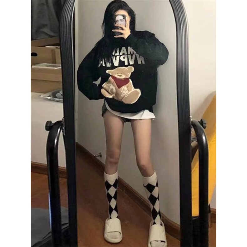 MM105-P65可爱小熊毛衣女秋冬外穿别致慵懒宽松套头圆领针织衫,男装针织衫/毛衣,星座617A-2