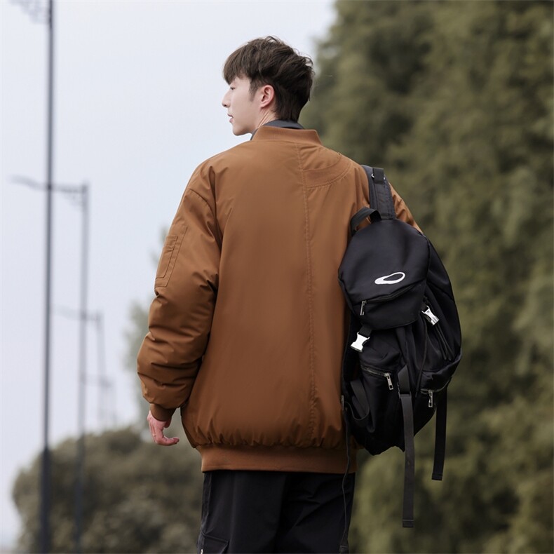 棒球服外套男女棉服美式潮牌复古高级感男装宽松飞行员M0822-P98,男装棉衣,星座308B-2