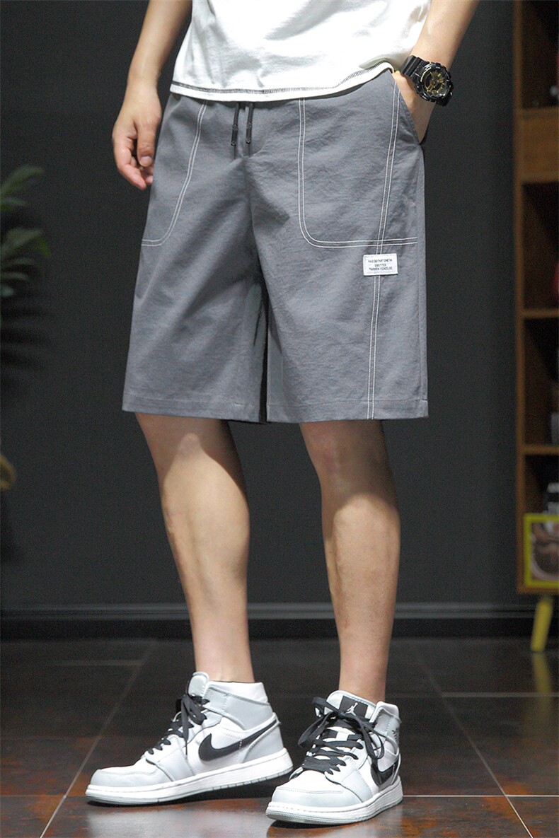 夏季新款短裤男宽松潮流港风百搭休闲五分裤运动短裤325-P20控48,男装牛仔裤,星座717