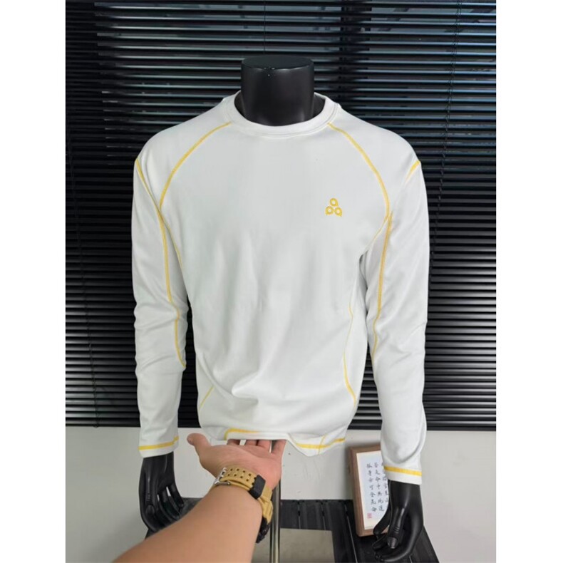 DD332p42磨绒保暖！秋冬男女情侣撞色休闲亲肤打底衫长袖T恤潮图片