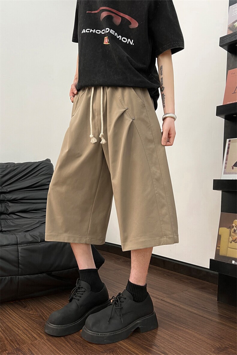 2025夏季新款潮牌立体剪裁宽松休闲裤七分工装裤男2551特批36控68,男装休闲裤,电商C305A
