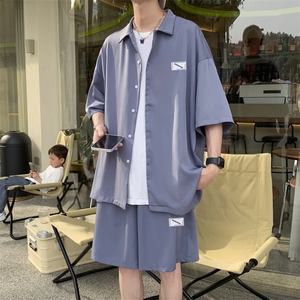 休闲运动套装男士夏季贴标青少年短袖短裤一套搭配TZ005-特批60图片