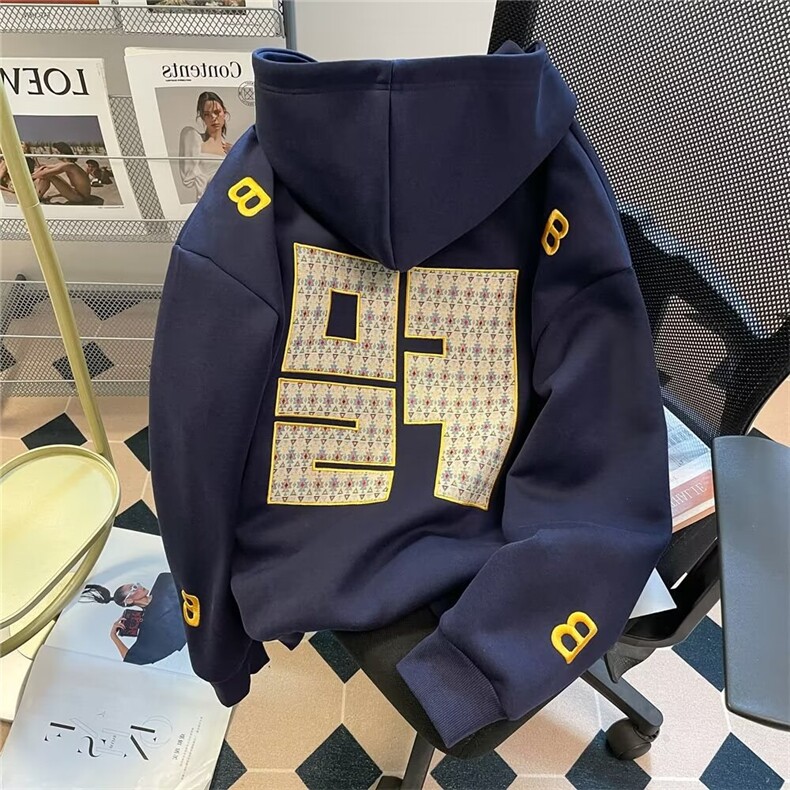 24新款卫衣连帽休闲宽松潮牌字母刺绣百搭套头上衣-WY300,男装卫衣,星座1002-2