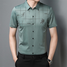 AD5825钱塘2020-3夏季男士精品商务休闲短袖衬衫P75，男装衬衫，钱塘207-3