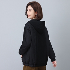 时尚拼接连帽加厚棉衣女冬季新款宽松显瘦保暖外套，女装棉衣/棉服，叶笙衣