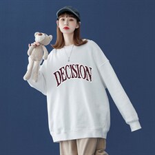 春季小众衣服2024年新款韩版字母宽松显瘦长袖卫衣W167P30控48，男装卫衣，A247A