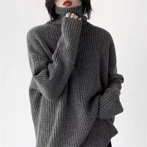 2025年秋季长袖时尚百搭休闲套头女士羊毛衫图片