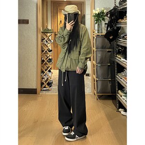 秋季日系贴布工装休闲裤女模 XZ604-KG39-P55控68图片
