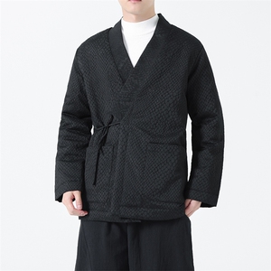 新品加棉加厚风蟒纹提花男女情侣款汉服道袍新中式外套  KS04图片