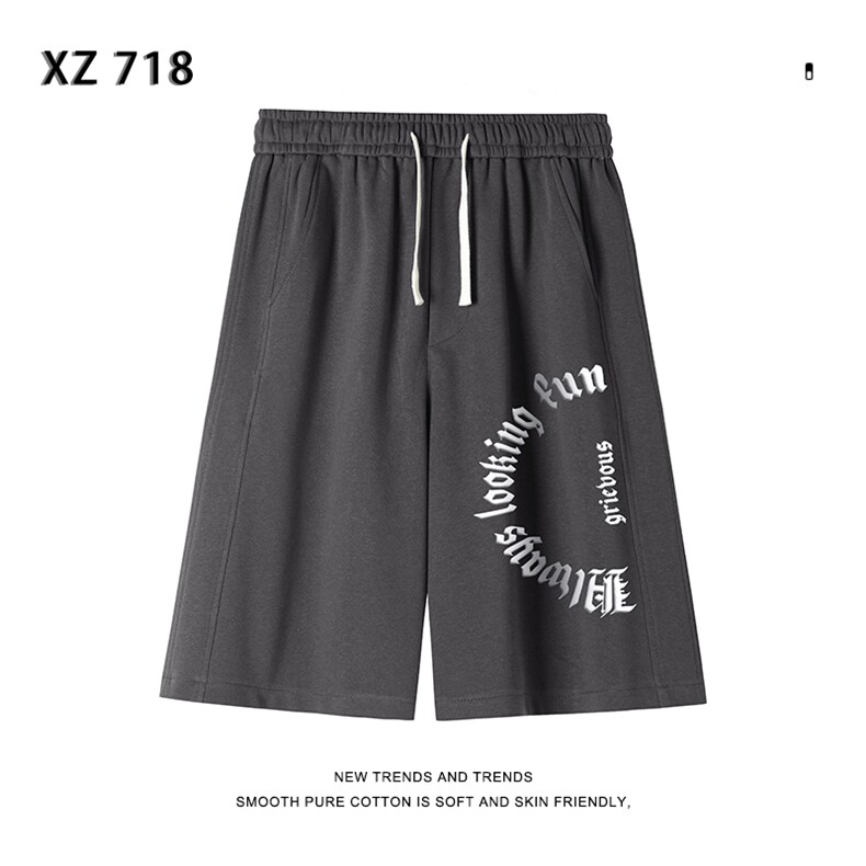 夏季运动短裤男宽松百搭个性印花直筒休闲五分中裤XD1717特批35,男装休闲裤,星座718